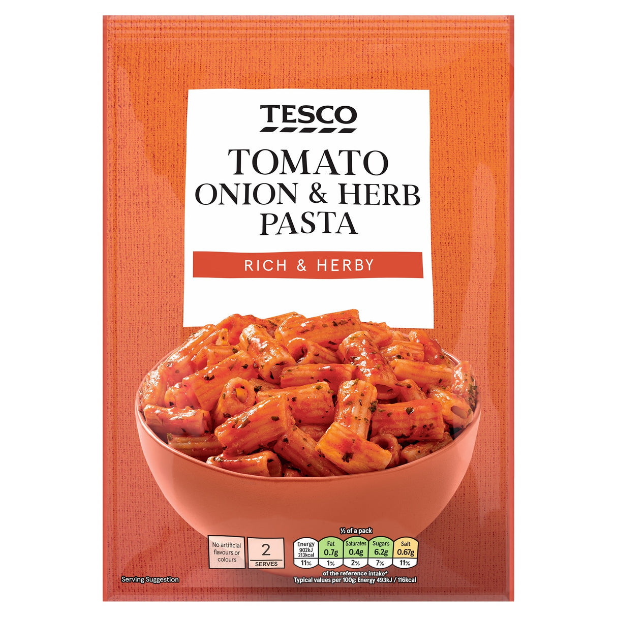 Tesco Tomato Onion & Herb Pasta 120 g