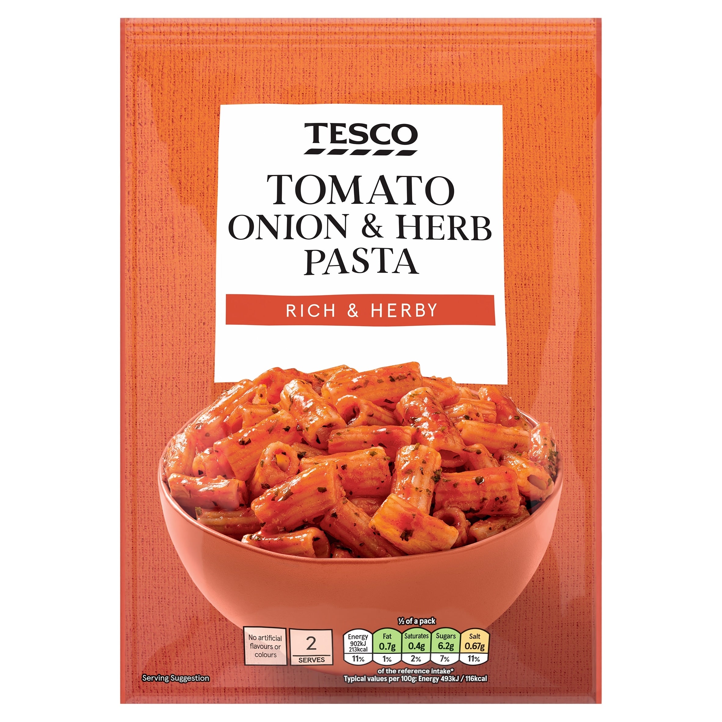 Tesco Tomato Onion & Herb Pasta 120 g