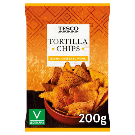 Tesco Tortilla Chips Nacho Cheese Flavour 200 g