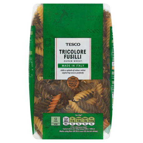 Tesco Tricolore Fusilli Pasta Twists 500 g