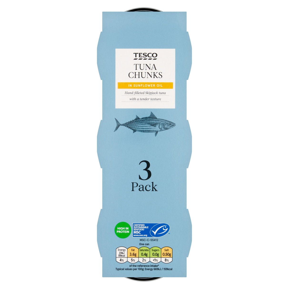 Tesco Tuna Chunks In Oil 3 x 80 g