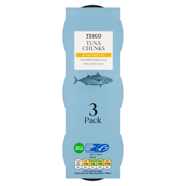 Tesco Tuna Chunks In Oil 3 x 80 g