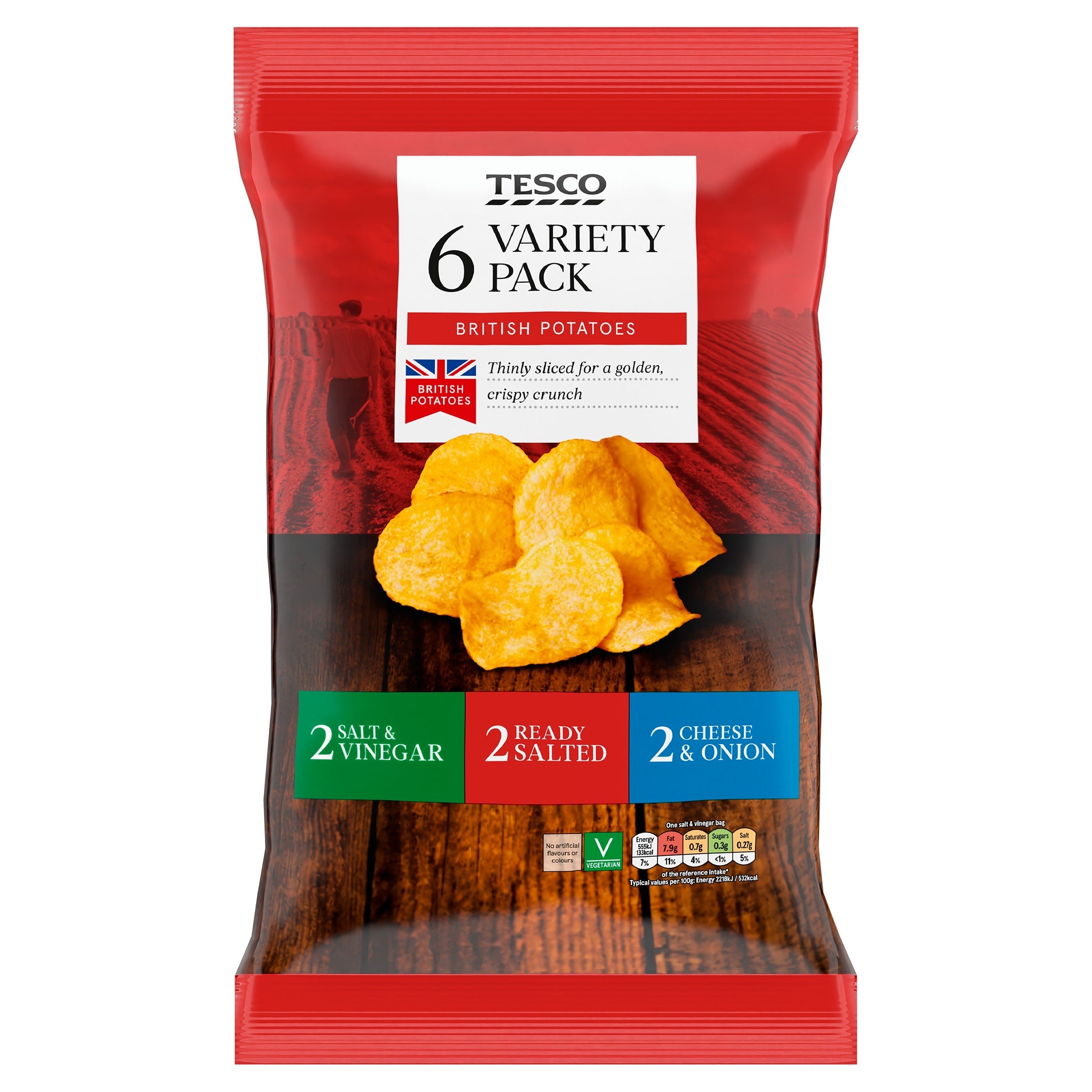 Tesco Variety Crisps 6 x 25 g