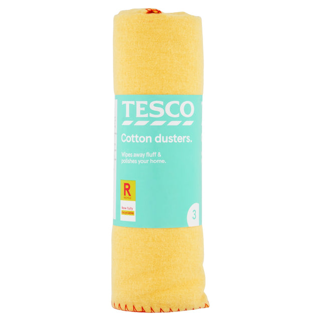 Tesco Yellow Dusters 3 Pack