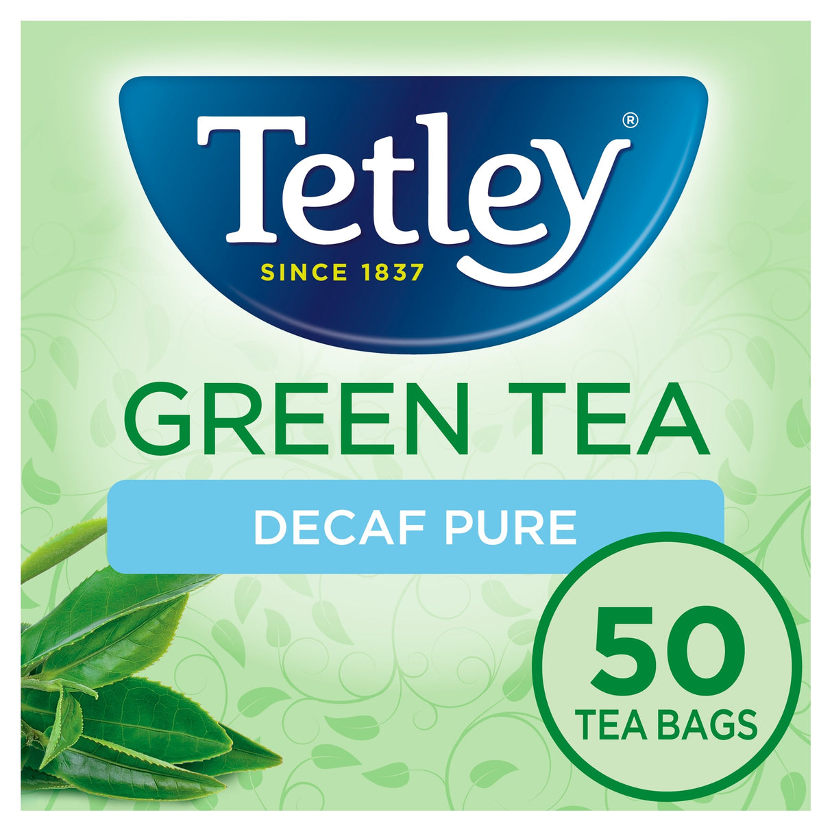 Tetley Green Tea Decaffeinated 50 Tea Bags 100 g