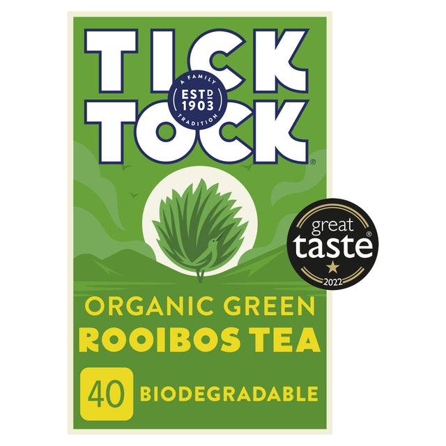 Tick Tock Organic Rooibos Green 40 Tea Bags 72 g