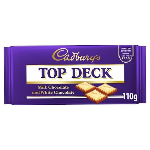 Top Deck Milk Chocolate & White Chocolate Bar 110 g