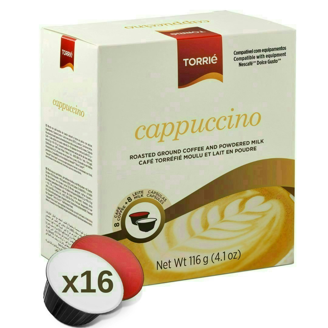 Torrie Cappuccino Dolce Gusto Compatible Milky Coffee Capsules 16 Pods