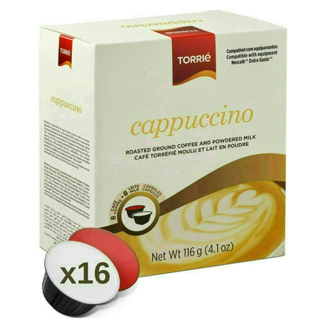 Torrie Cappuccino Dolce Gusto Compatible Milky Coffee Capsules 16 Pods