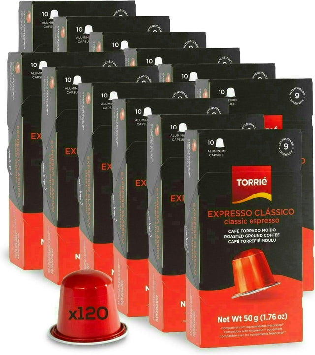 Torrie Classic Aluminium Nespresso Compatible Coffee Capsules 120 Pods