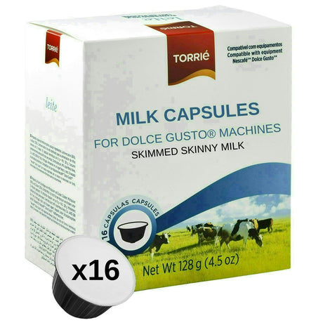 Torrie Skinny Milk Creamer Dolce Gusto Compatible 16 Pods