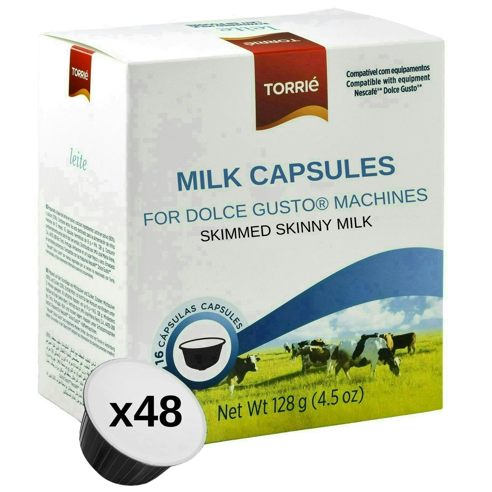 Torrie Skinny Milk Creamer Dolce Gusto Compatible 48 Pods