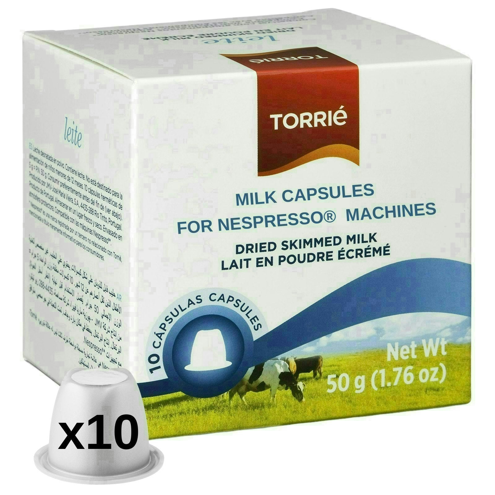 Torrie Skinny Milk Creamer Nespresso Compatible Coffee Machine Pods 10 Pods