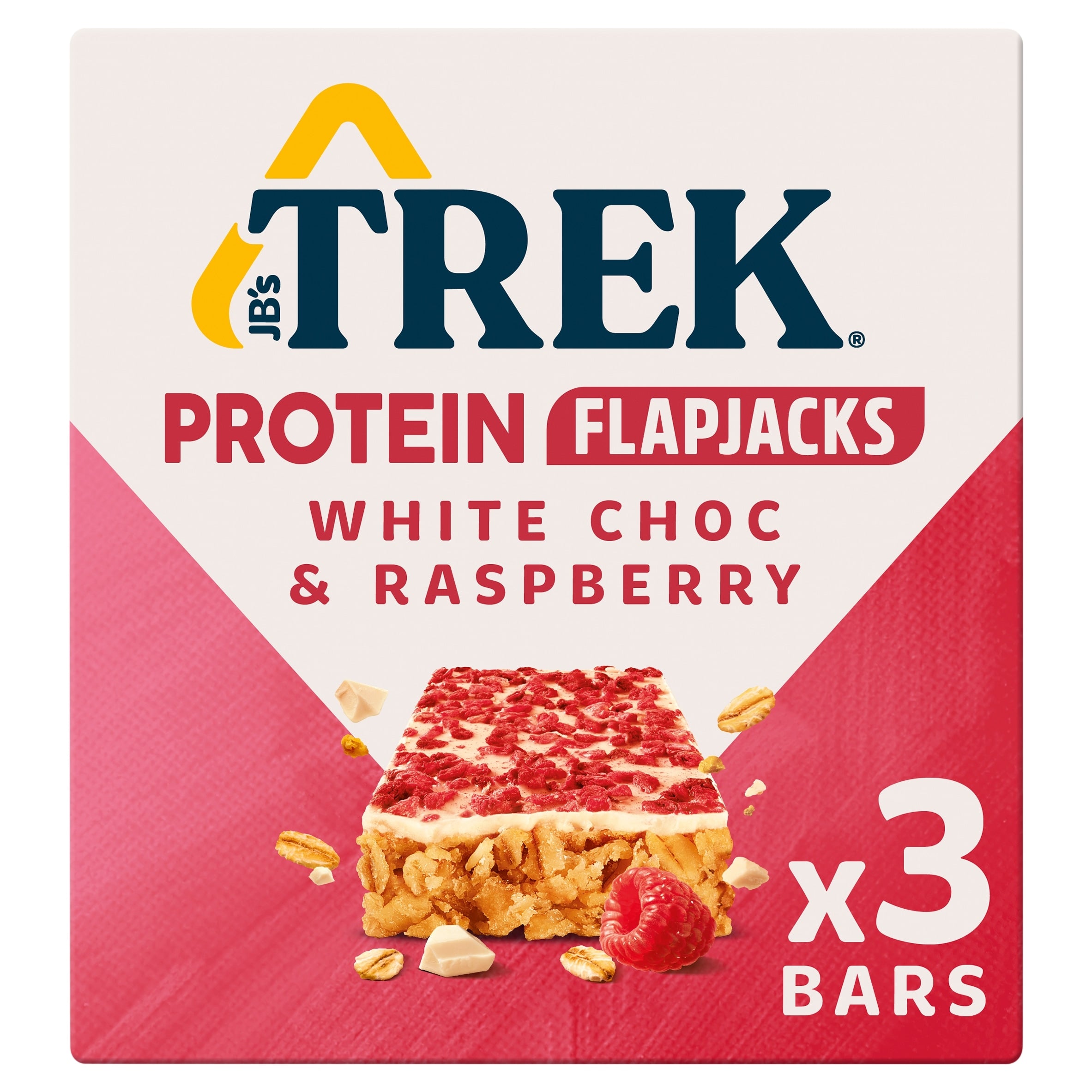 Trek Protein Flapjacks White Chocolate & Raspberry 3 Pack 50 g