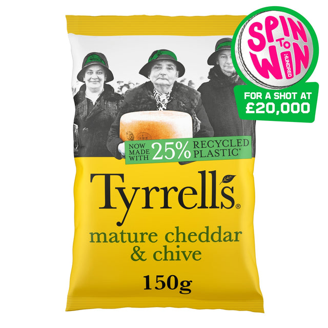 Tyrrells Mature Cheddar & Chive Sharing Crisps 150 g