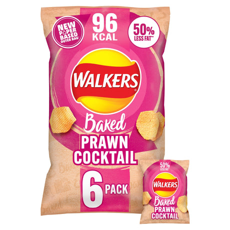 Walkers Baked Prawn Cocktail Multi-Pack Crisps 6 x 22 g