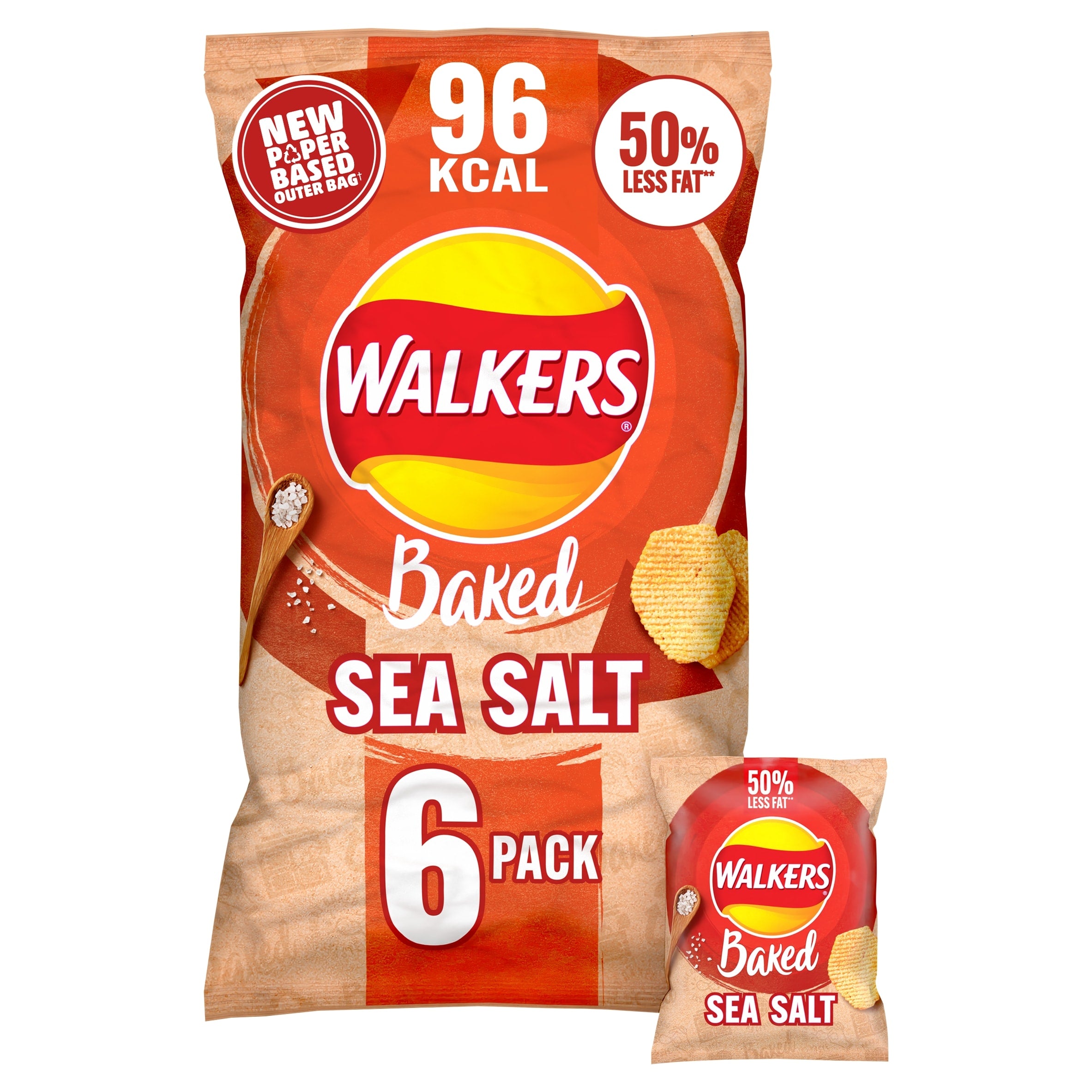 Walkers Baked Salted Multi-Pack Crisps 6 x 22 g