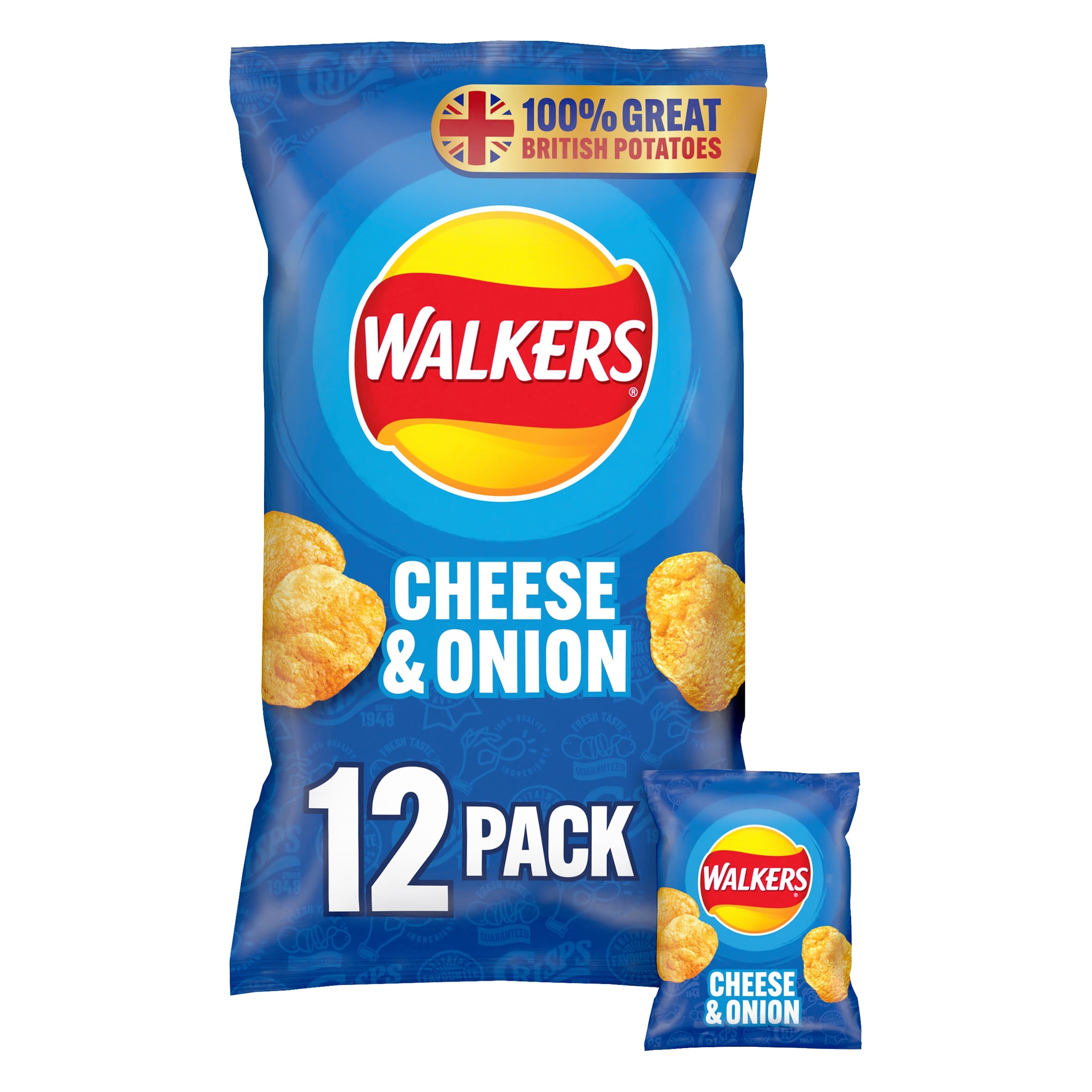 Walkers Cheese & Onion Multi-Pack Crisps 12 x 25 g
