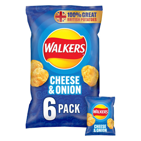 Walkers Cheese & Onion Multi-Pack Crisps 6 x 25 g