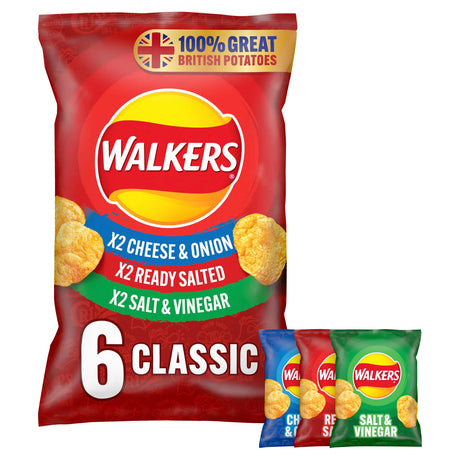 Walkers Classic Variety Multi-Pack Crisps 6 x 25 g