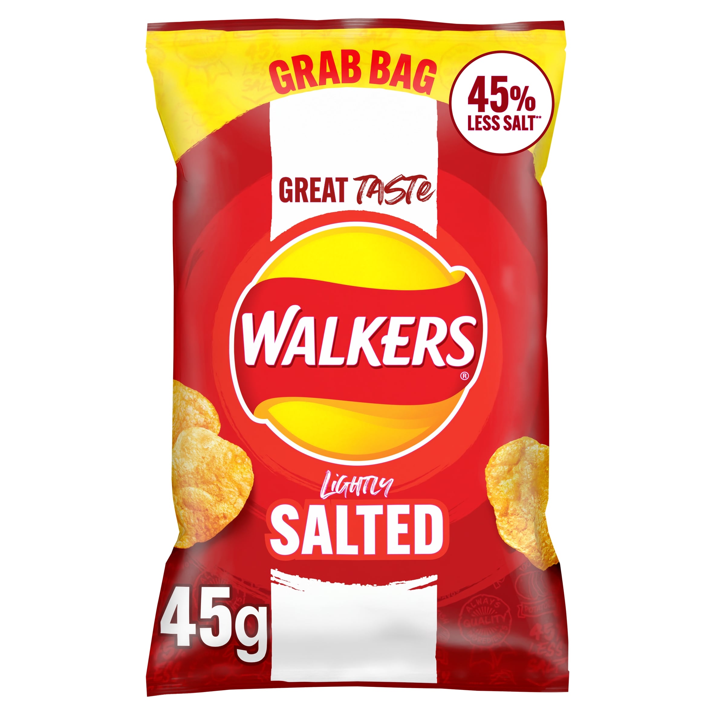 Walkers Lightly Salted Less Salt Grab Bag Crisps 45 g
