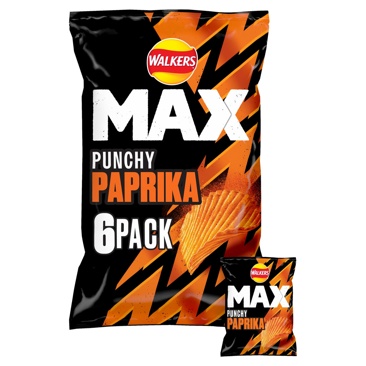 Walkers Max Paprika Crisps 6 x 27 g