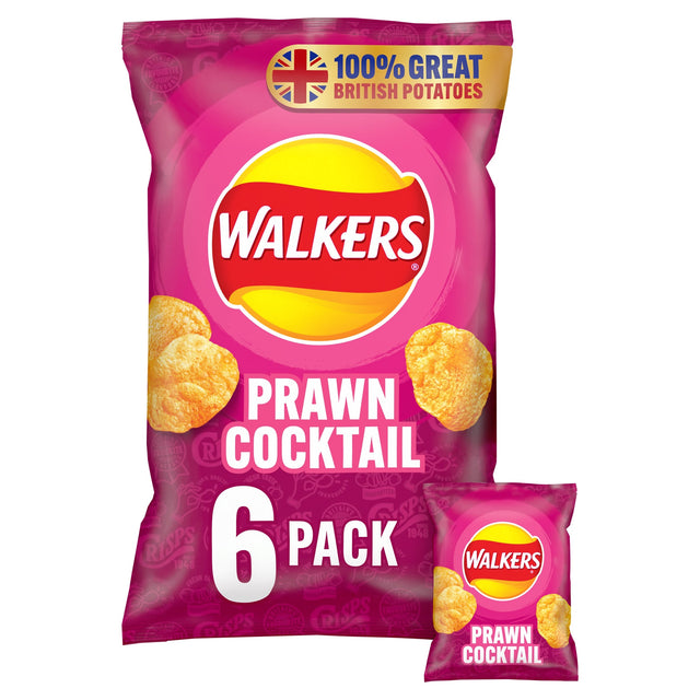 Walkers Prawn Cocktails Multi-Pack Crisps 6 x 25 g