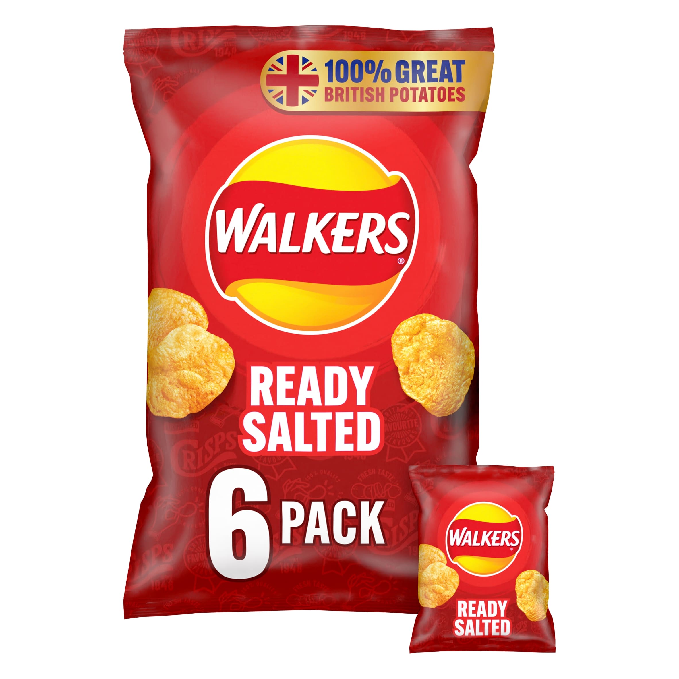 Walkers Ready Salted Crisps Multi-Pack 6 x 25 g