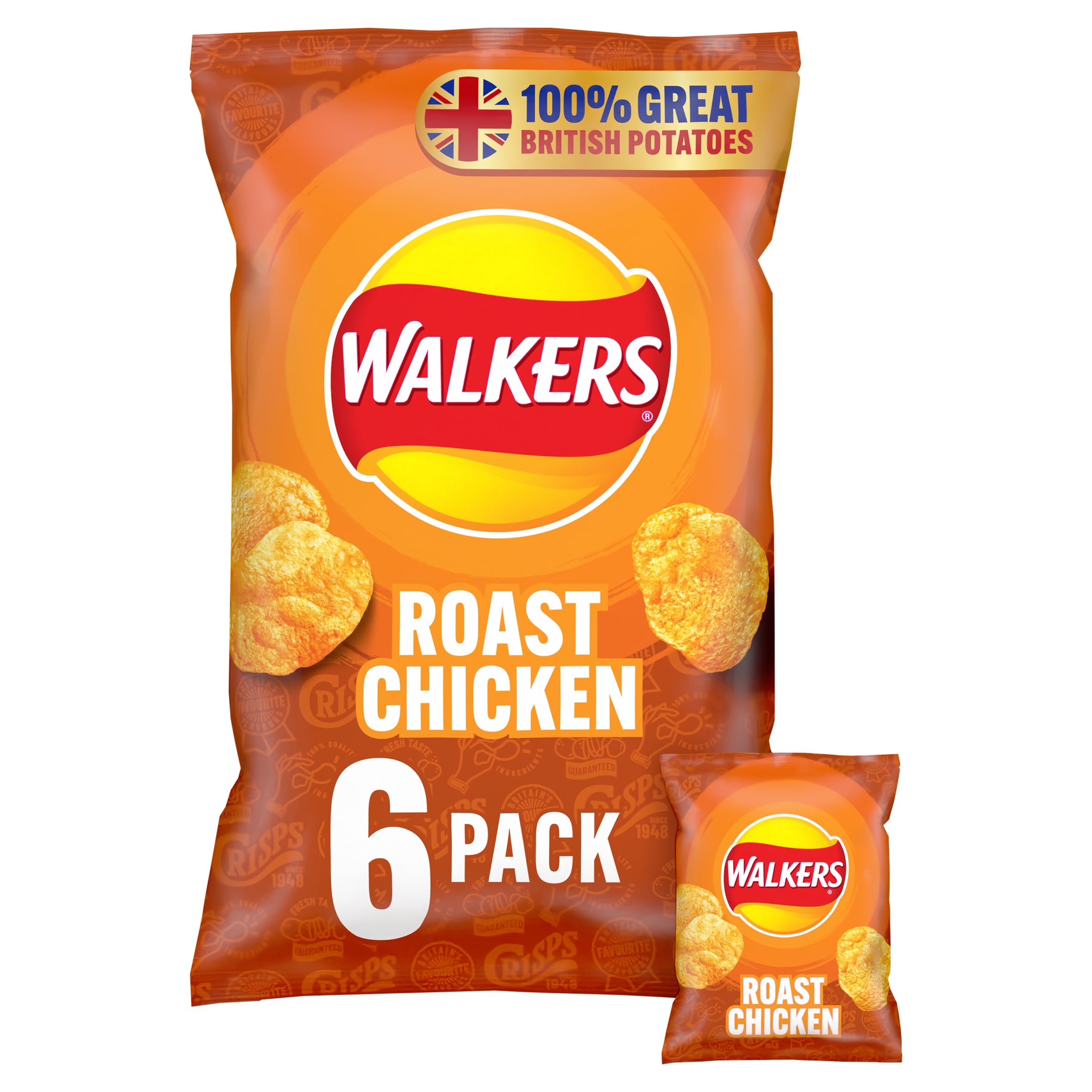 Walkers Roast Chicken Multi-Pack Crisps 6 x 25 g