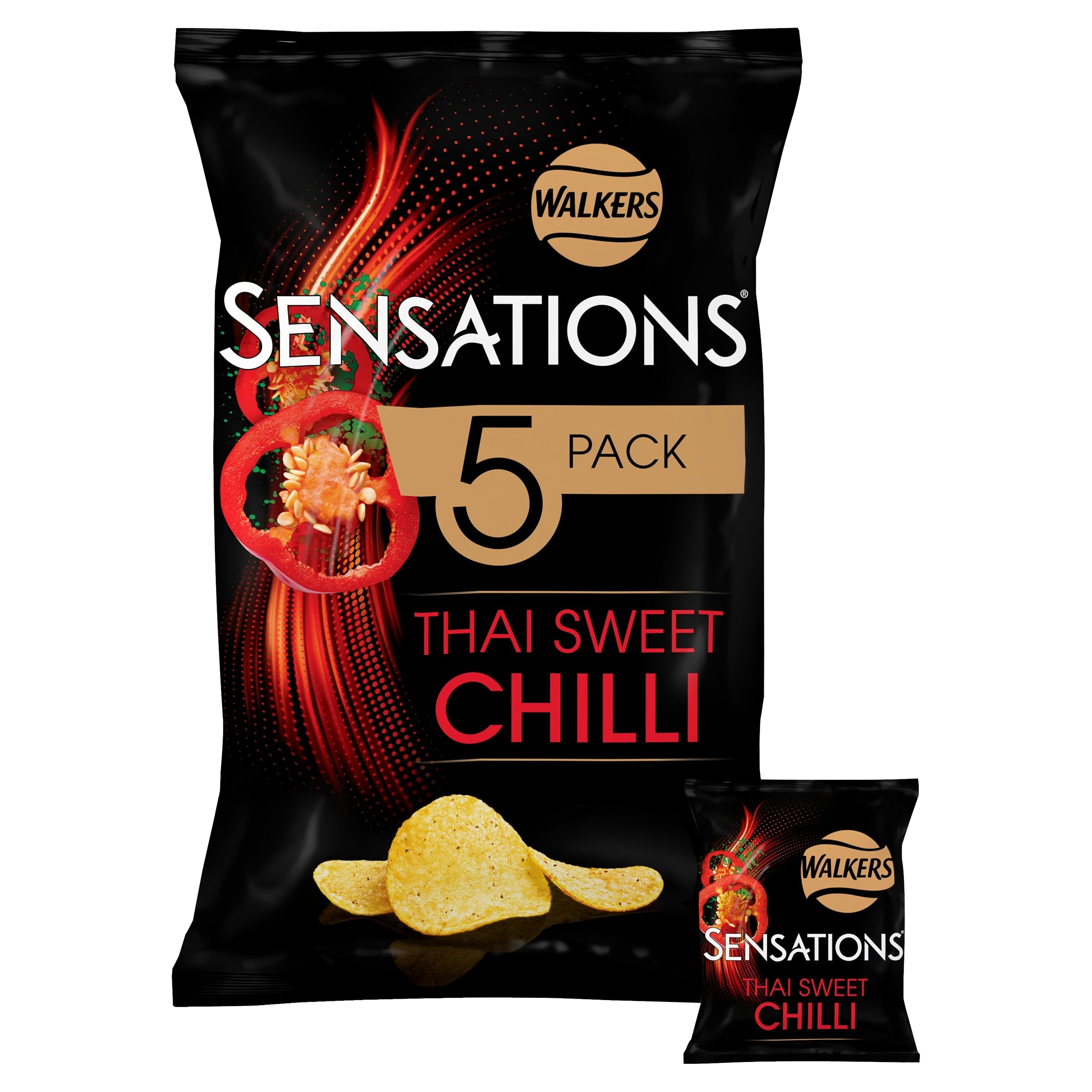 Walkers Sensations Multi-Pack Crisps Thai Sweet Chilli 5 x 25 g