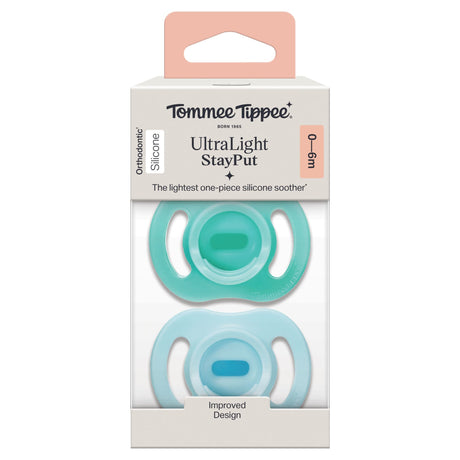 Tommee Tippee Ultra Light Stay Put Soothers x 2 0-6 Months