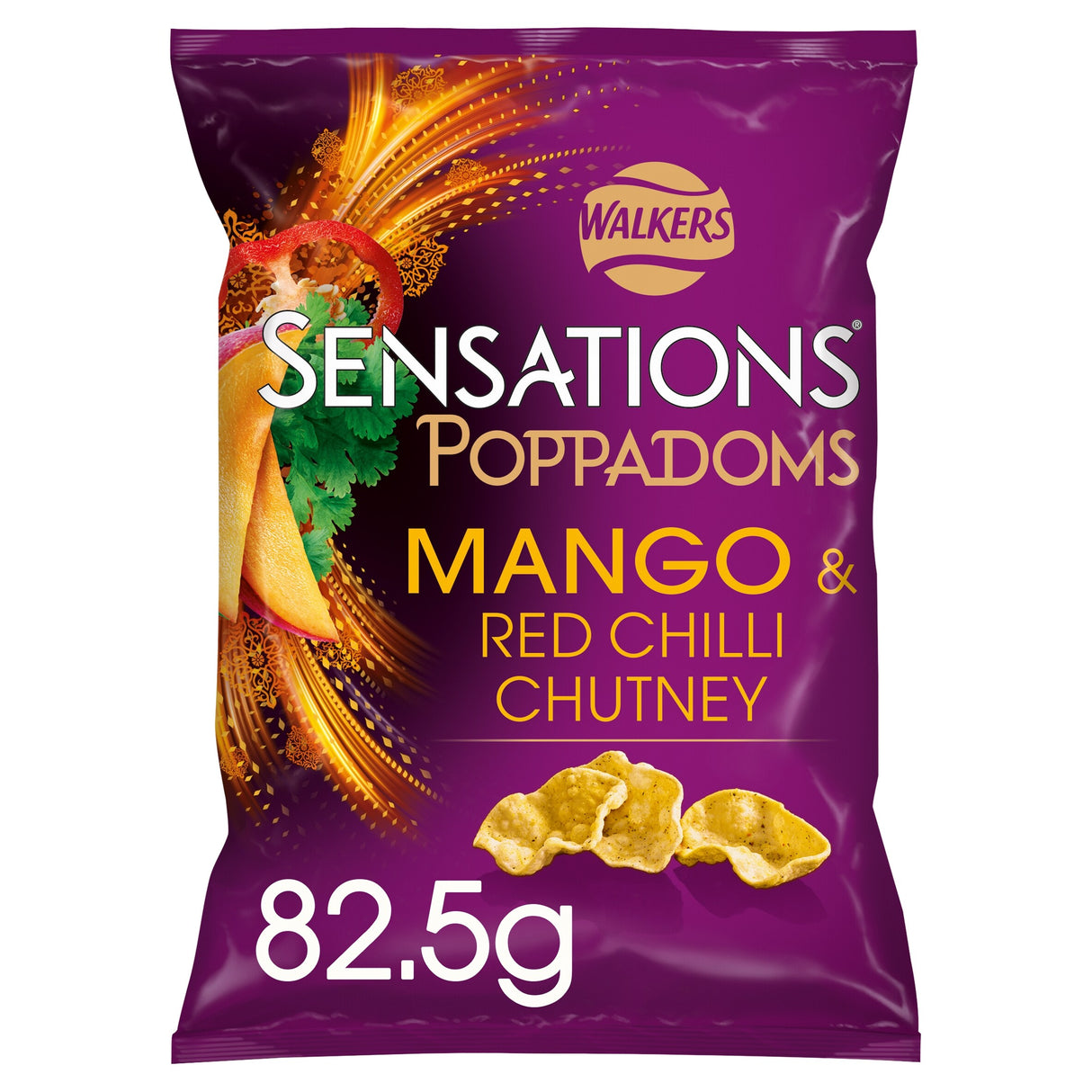 Walkers Sensations Poppadoms Mango & Chilli Sharing Bag 82.5 g
