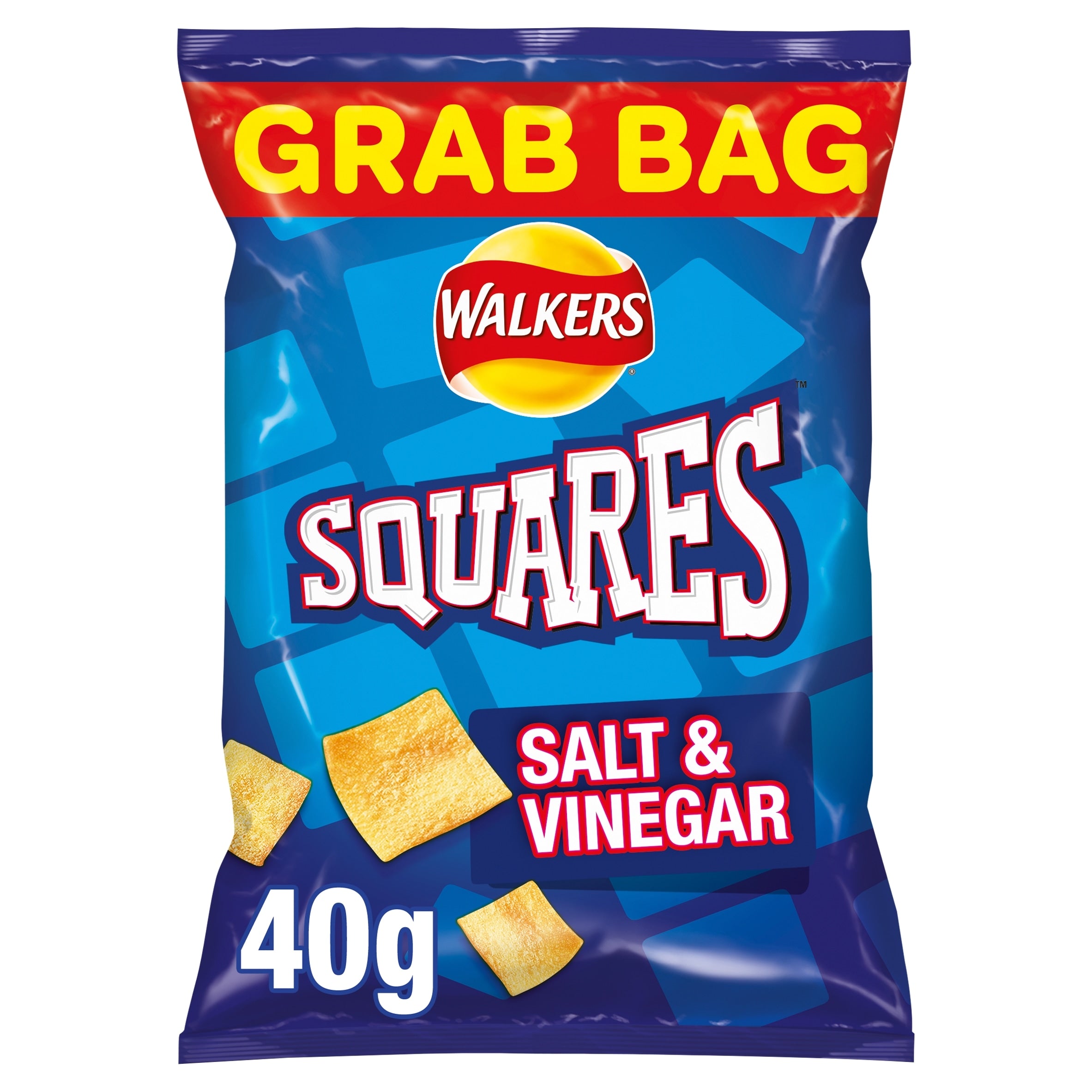 Walkers Squares Salt & Vinegar Grab Bag Crisps 40 g