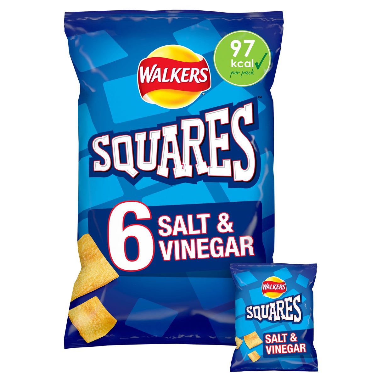 Walkers Squares Salt & Vinegar Multi-Pack Crisps 6 x 22 g