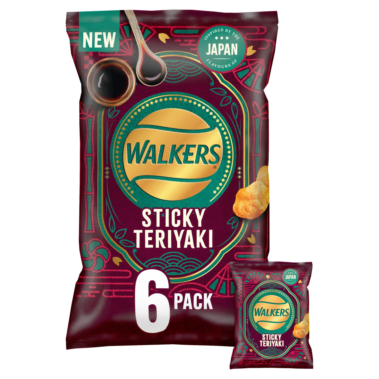 Walkers Sticky Teriyaki Multi-Pack Crisps 6 x 25 g