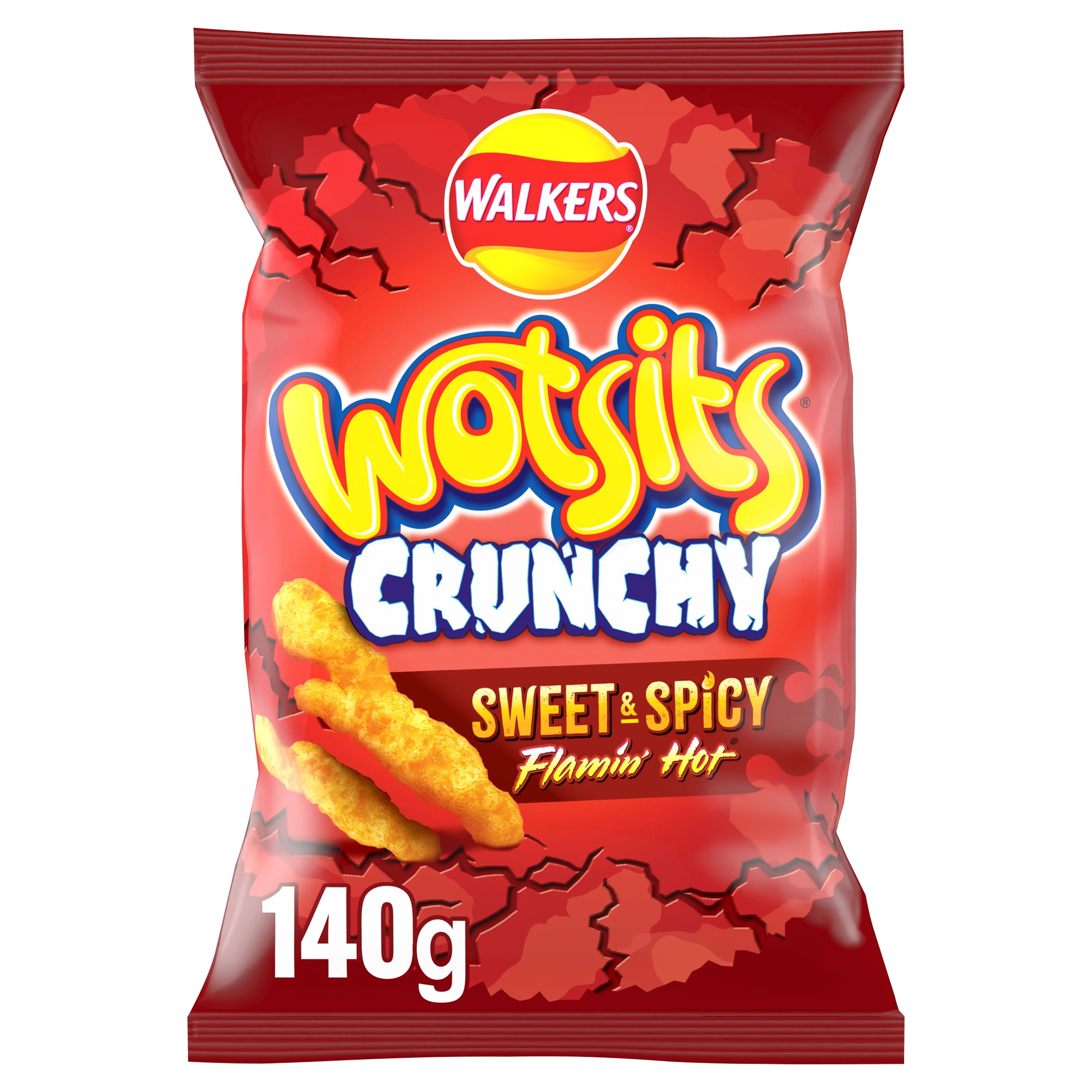 Walkers Wotsits Crunchy Flamin' Hot Sharing Bag Crisps 140 g