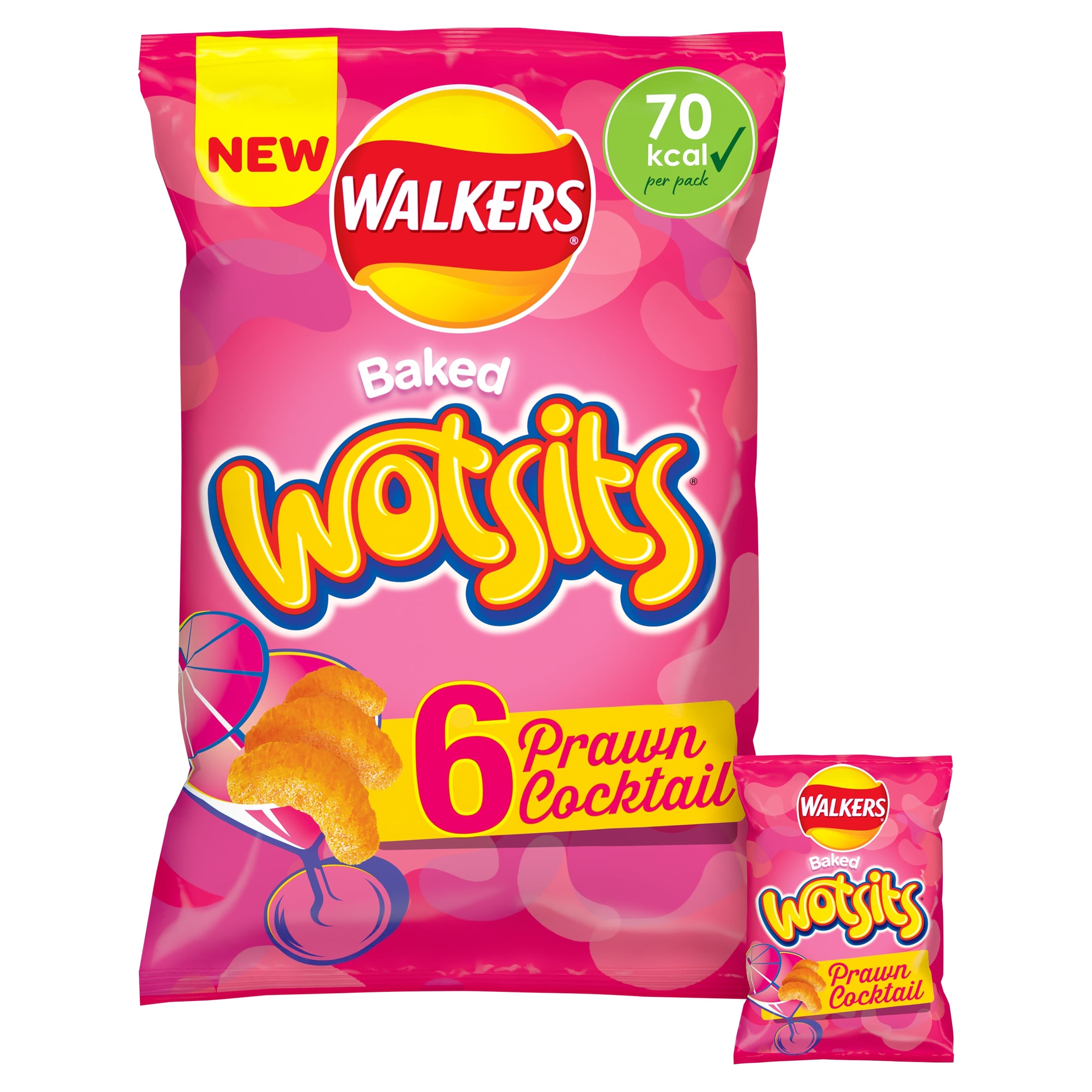 Walkers Wotsits Prawn Cocktail Multi-Pack Crisps 6 x 13.5 g