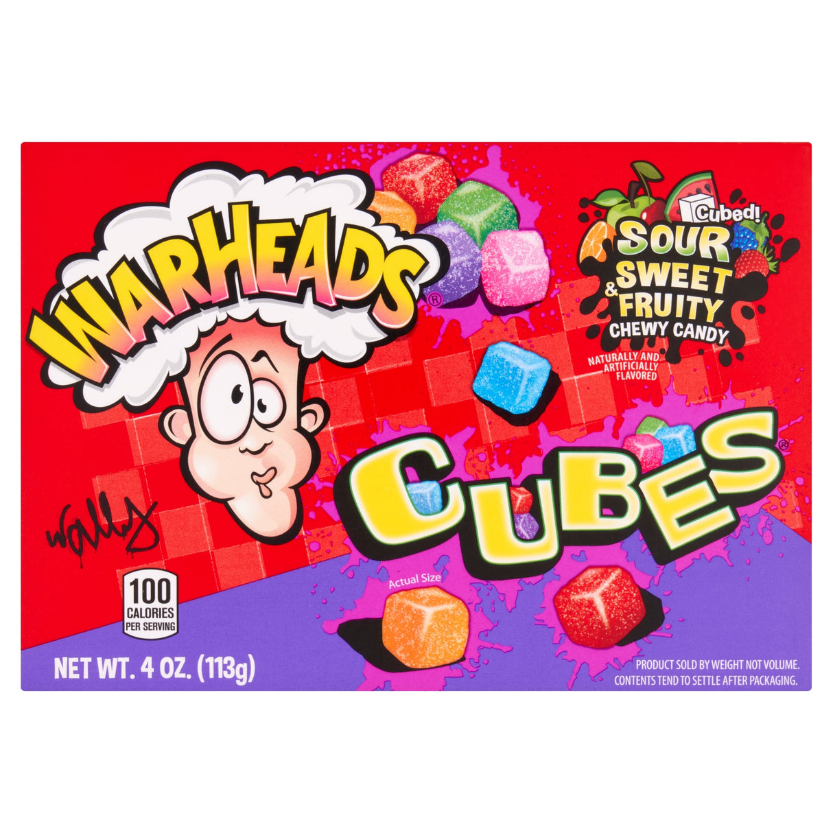 Warheads Sour Chewy Cubes Assorted Flavours 113 g