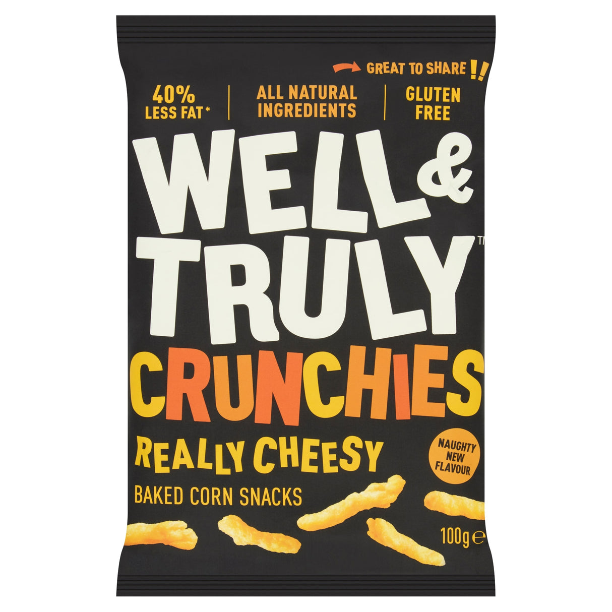 Well & Truly Crunchies Cheesy Baked Corn Snacks 100 g