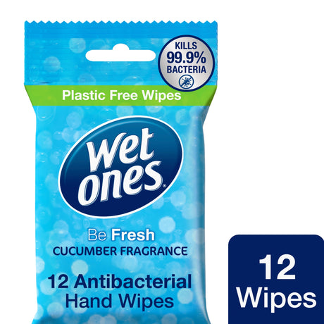 Wet Ones Be Fresh 12 Anti-Bacterial & Biodegradable Wipes