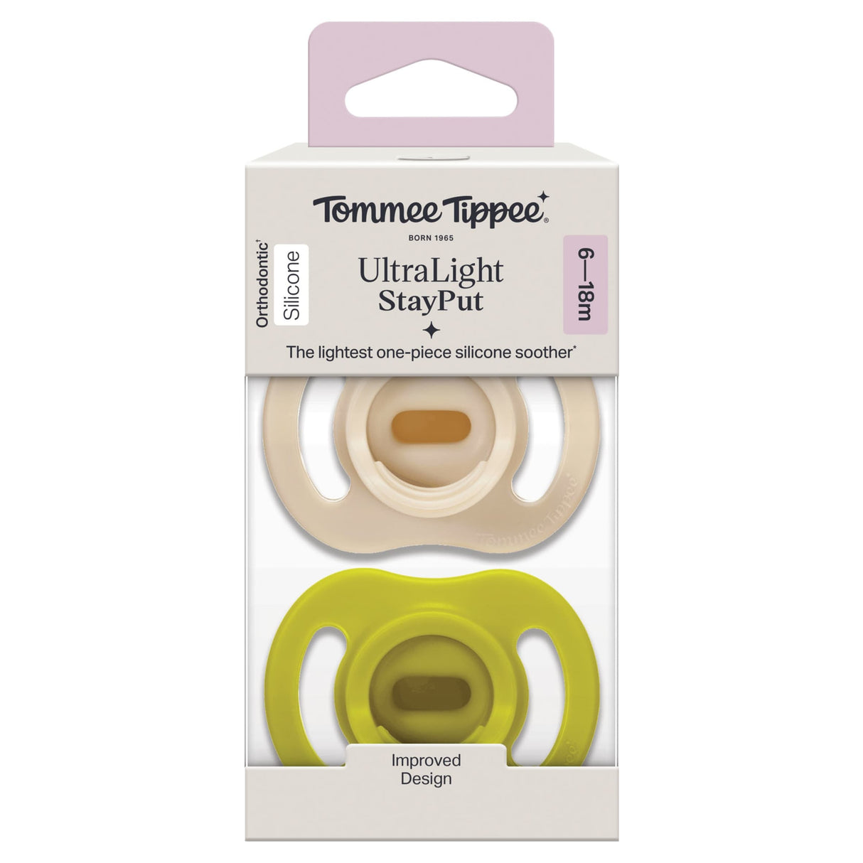Tommee Tippee Ultra Light Stay Put Soothers x 2 6-18 Months