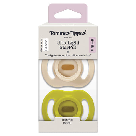Tommee Tippee Ultra Light Stay Put Soothers x 2 6-18 Months