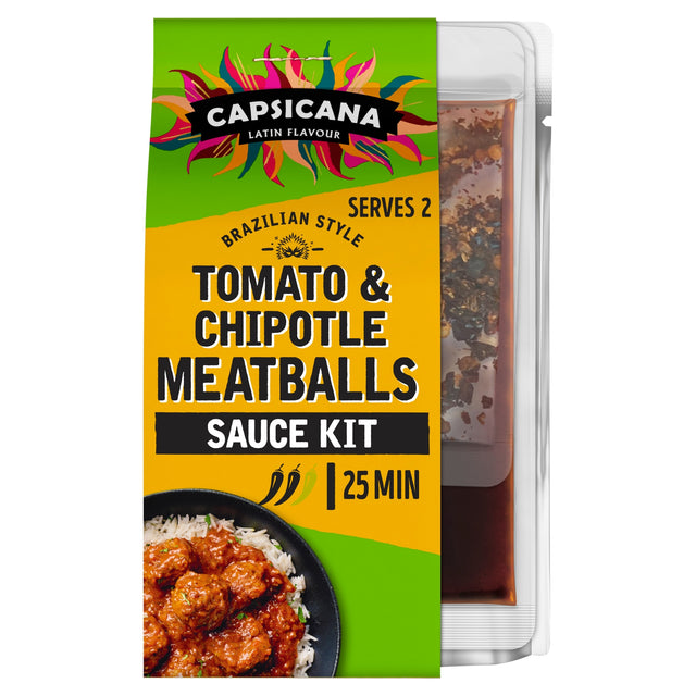 Capsicana Mexican Tomato & Chipotle Meatballs Cooking Sauce Kit 273 g