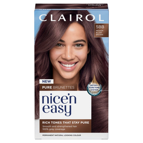 Clairol Nice'N Easy Creme Pure Brunettes Permanent Hair Dye Kit 5Bb Medium Blush Brown