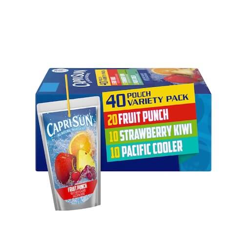 Capri Sun Variety Pack 17.7 ml - Fruit Punch (20), Strawberry Kiwi (10), Pacific Cooler (10)