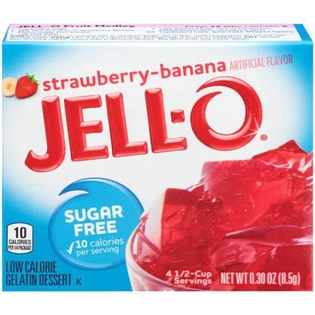 Jell-O Gelatin Dessert Strawberry Banana Flavour Sugar-Free 8.5 g