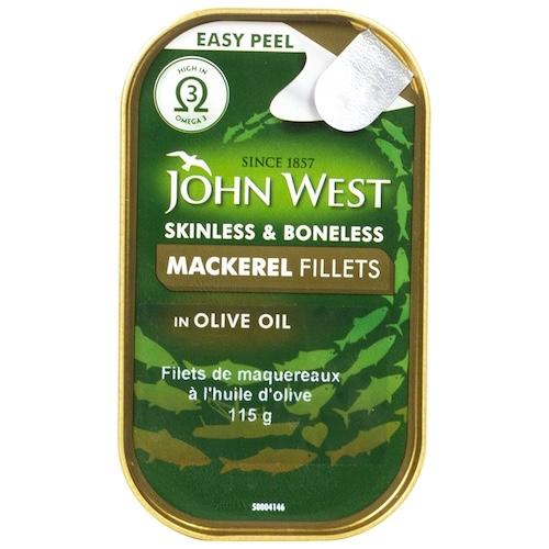 John West Skinless & Boneless Mackerel Fillets In Olive Oil 115 g