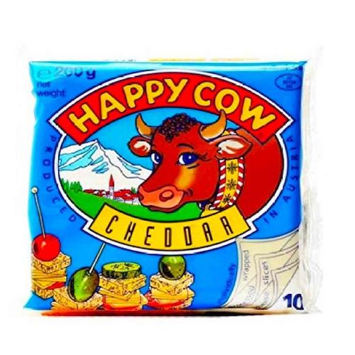 Happy Cow Processed Cheddar Cheese 200 g 10 Slices