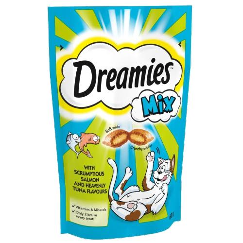 Dreamies Mix Cat Treat With Scrumptious Salmon & Heavenly Tuna Flavours 60 g