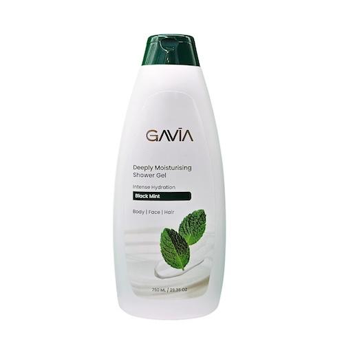 Gavia Deep Moisturising Intense Hydration Shower Gel Body, Face, Hair Black Mint 750 ml